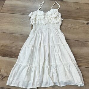Aqua Kids Casual Dress in White